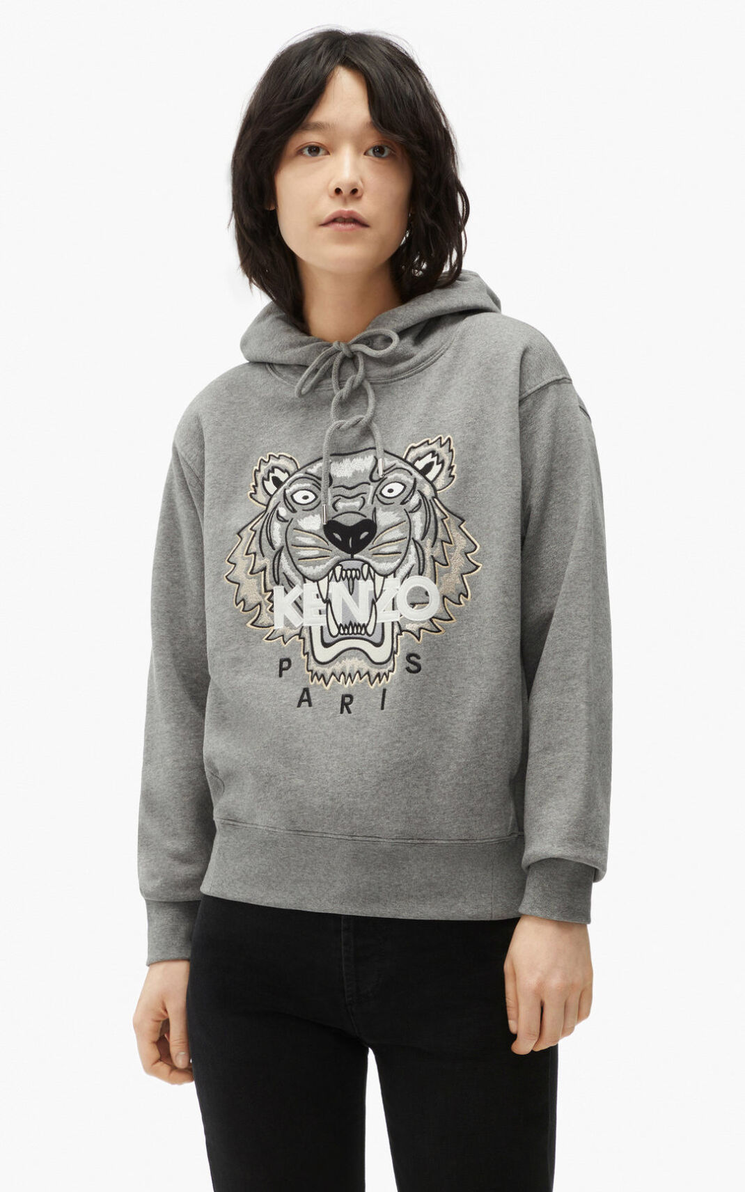 Kenzo Tiger Hættetrøje Dame - Grå DK-836413